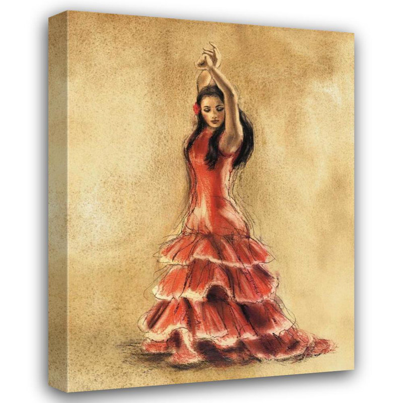"House of Hampton® Gold", art sur toile tendue avec Caroline, H 24 po x l 19 po