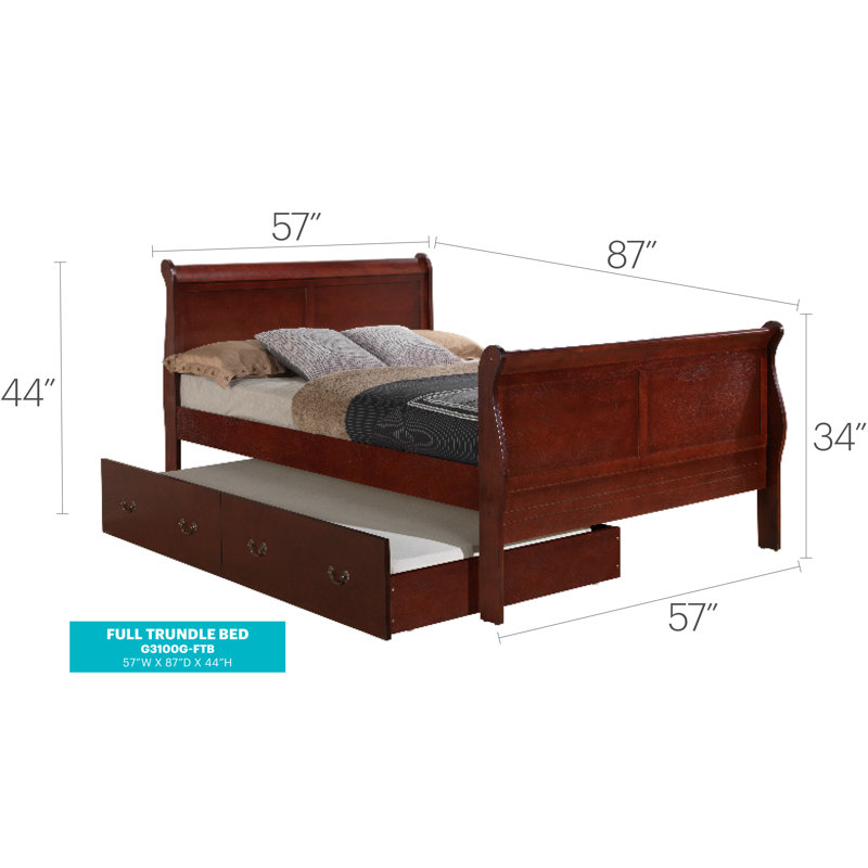 Citronelle Kids with Trundle, Full, Cherry