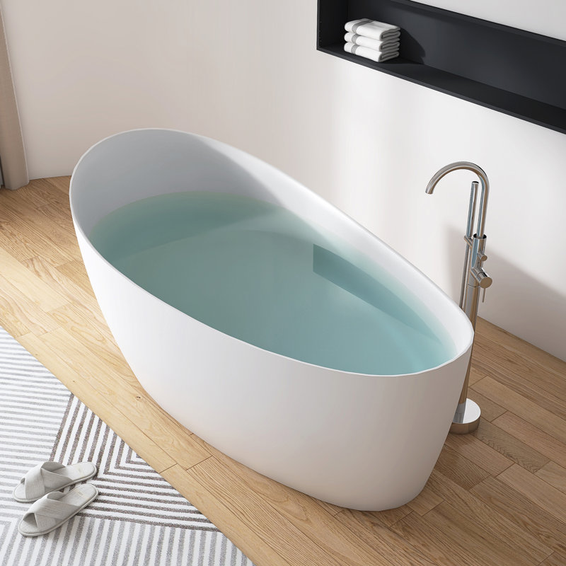 Baignoire de trempage autoportante en pierre 65 po x 34 po