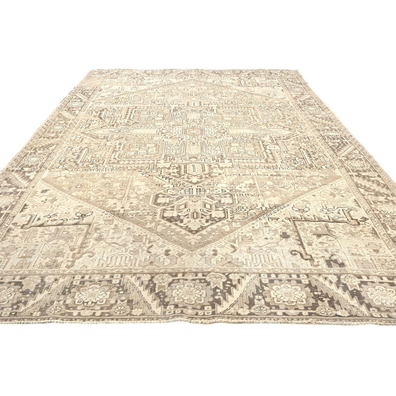 One-of-a-Kind Muted Beige Transitional 10X13 Oriental Area Rug