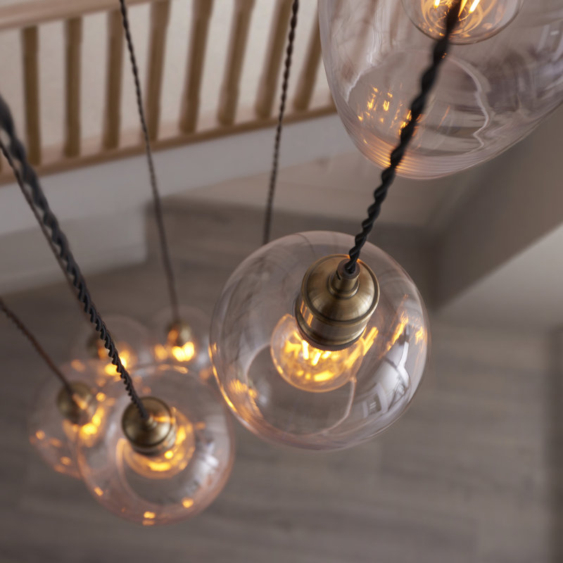 Alans 7 - Light Chandelier, Antique Brass
