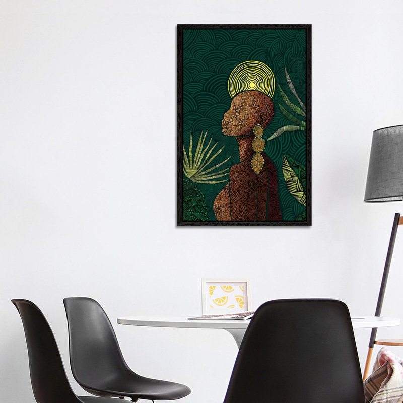 Vea (Teal) 1 Piece Wall Art on Canvas, 101.6 cm H x 66.04 cm W, Black Framed