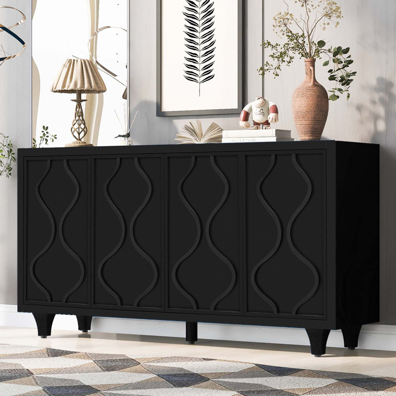 Buffet avec rangement, Noir