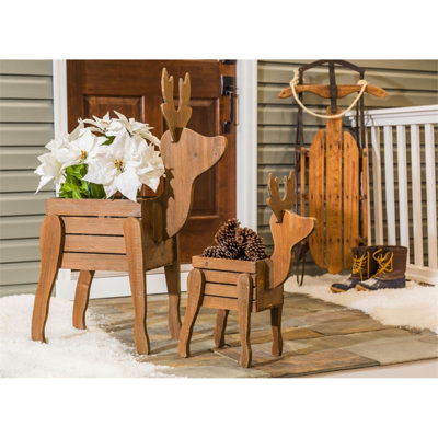 Wood Statue Planter