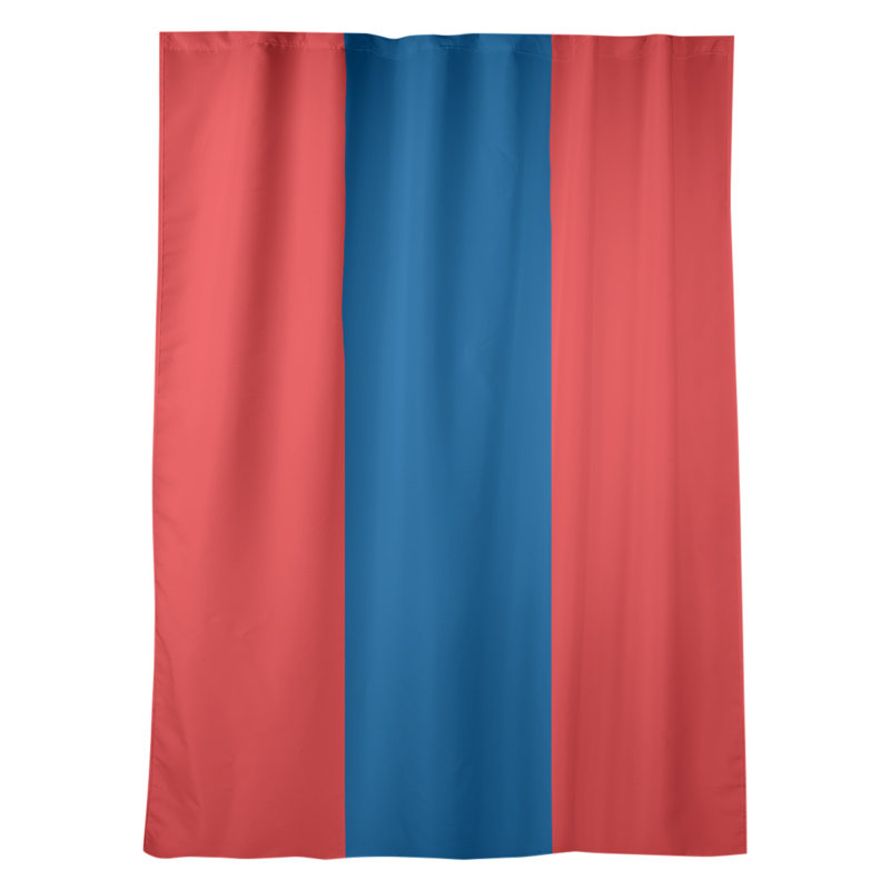 Striped Room Darkening Rod Pocket Single Curtain Panel, Los Angeles Baseball Red/Dodger Blue/Red