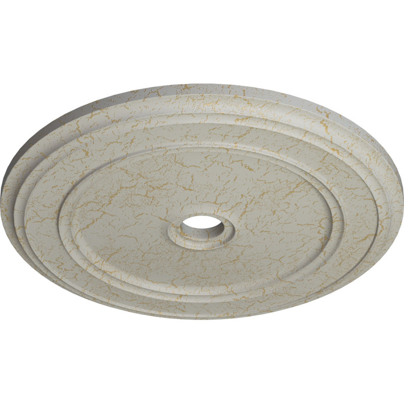 Petit médaillon de plafond classique Endurathane, diamètre extérieur de 40 1/4 po x P 3 1/8 po (convient aux auvents jusqu'à 10 po), fini craquelé Americana peint à la main