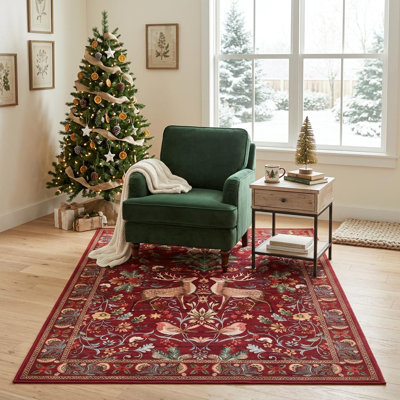 Rectangle Animal Print Washable Area Rug