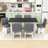 Modern 7Pcs Dining Table Set with 6 Upholstered Chairs for Family Gatherings and Daily Meals-1230011383-1230011376
