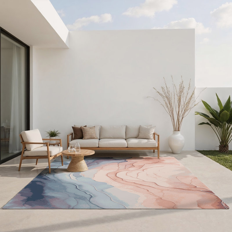 Breeze Bloom Indoor And Outdoor Area Rug, Rectangle 5' x 7'