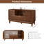 Buffet 56 "Mid-Century Buffet Cabinets 2 portes en bois et 1 tiroir