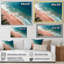 Vue aérienne de la plage bleue et rose VI - art mural plage et océan-611477570-611477573