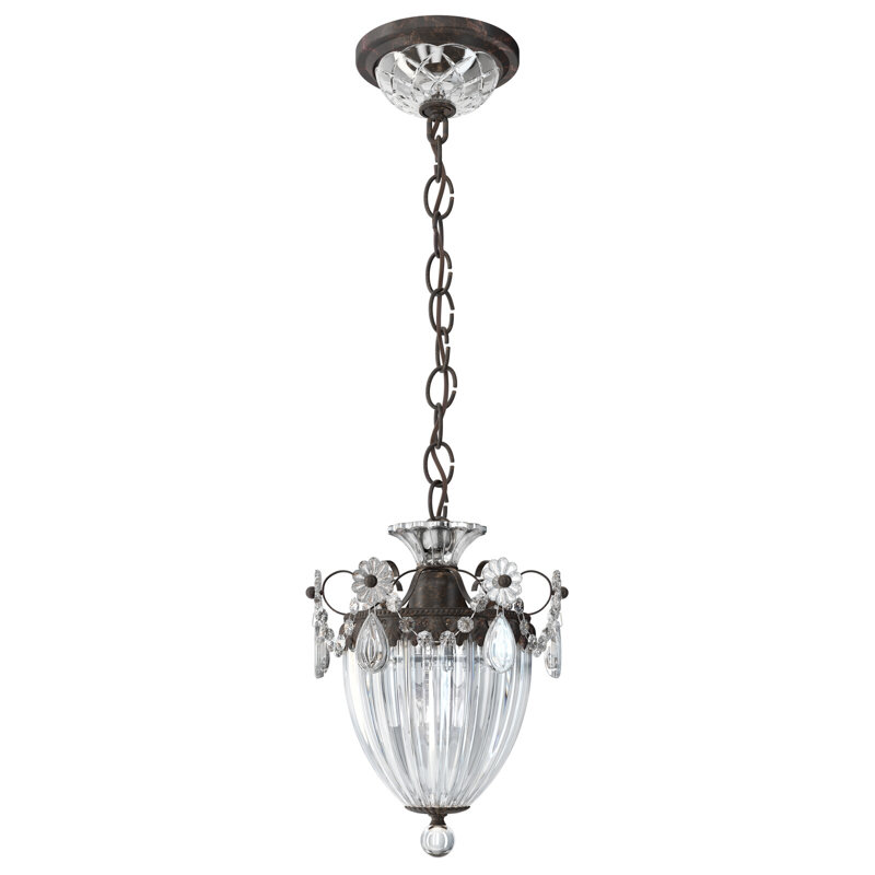 Bagatelle Pendant, 9.5" H x 8" W x 8" D, Heirloom Bronze, Radiance Crystal