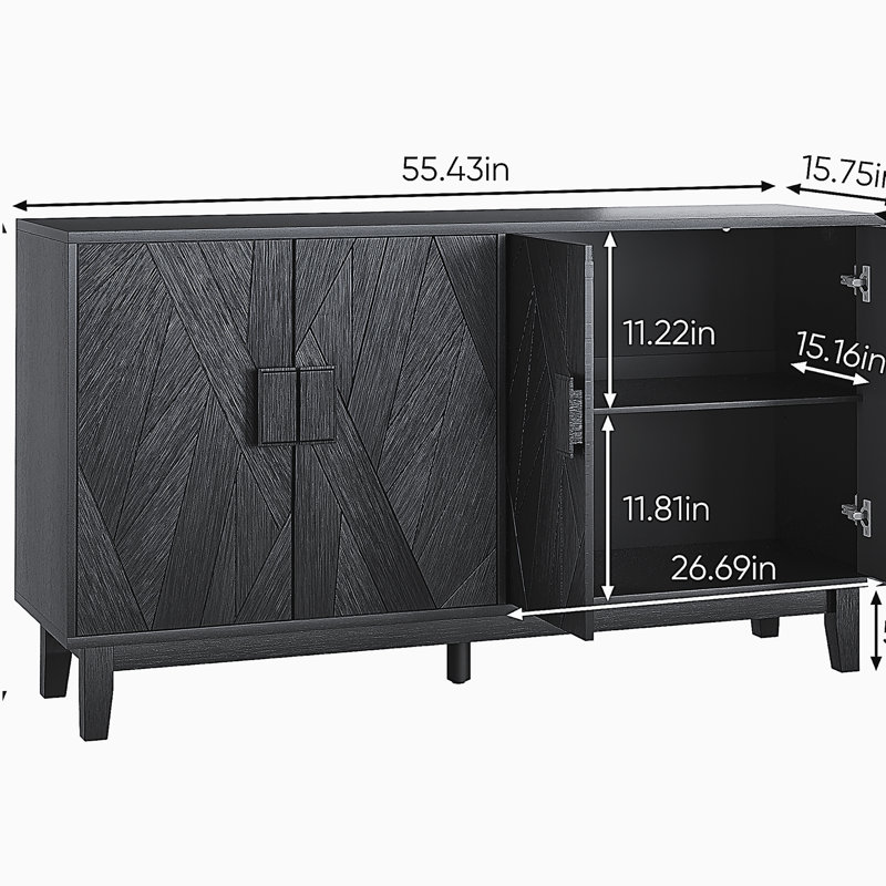 Buffet de rangement avec armoire latérale, buffet multifonctionnel moderne