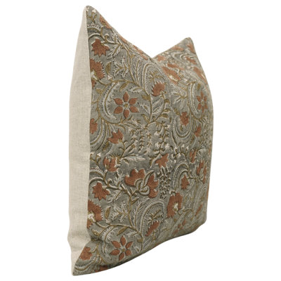 Floral Linen Pillow Cover
