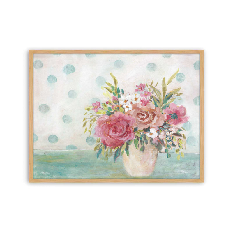 «Polka Dot Parlor» par Amanda Hilburn, reproduction d'art, L 40 x H 30, Tanné, Impression encadrée