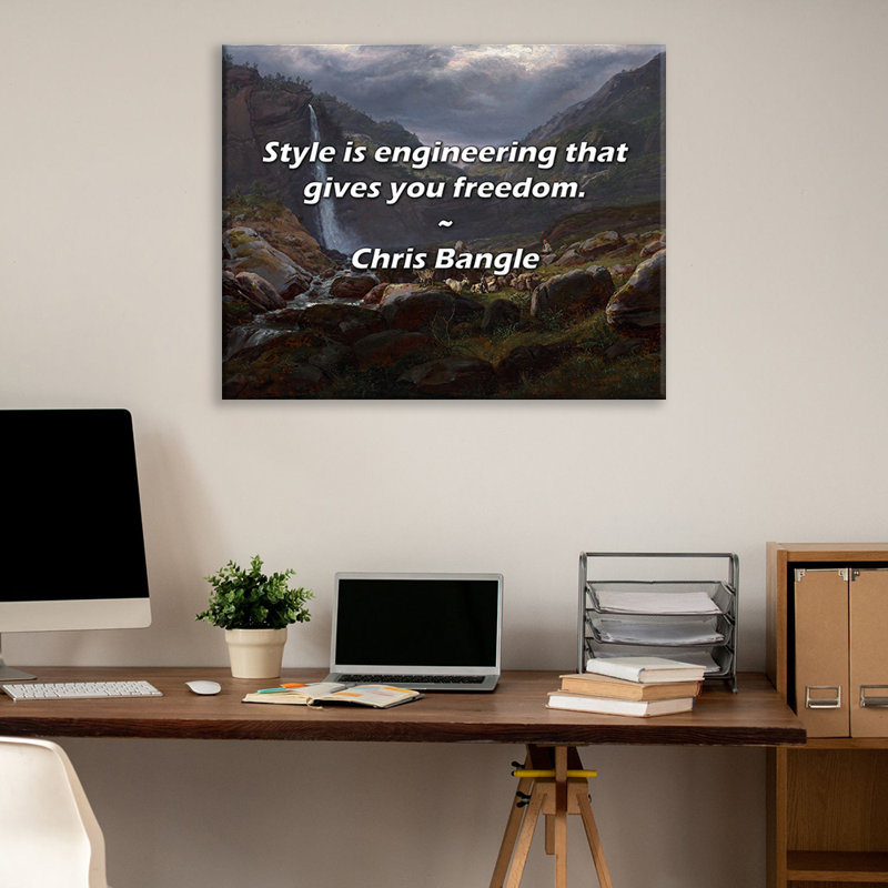 Citation artistique «Le style, c'est l'ingénierie qui vous donne la liberté». Toile tendue par Chris Bangle Gallery