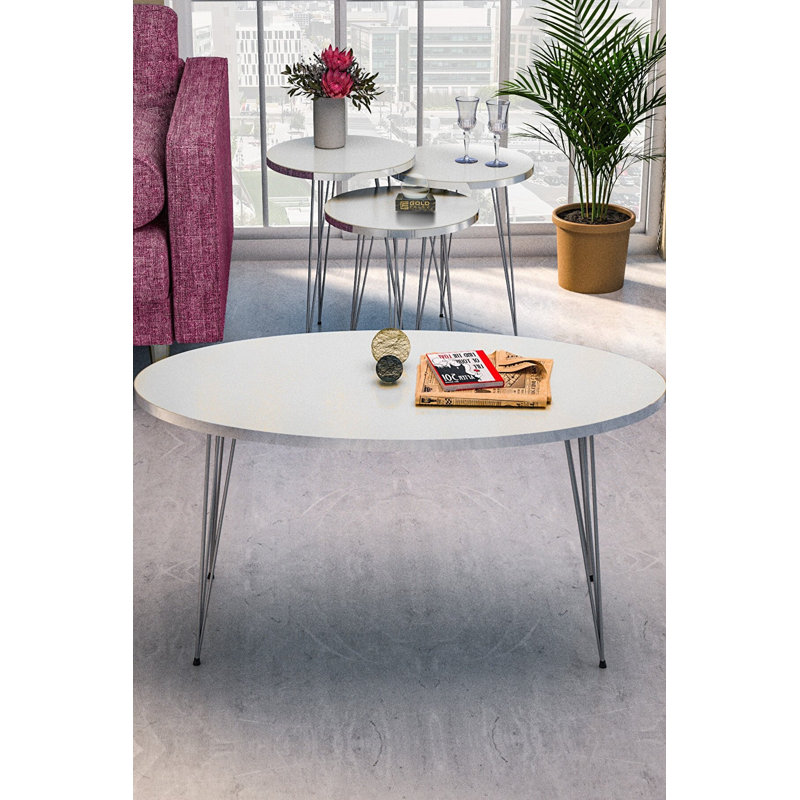 Mario Living Room Table Set, White
