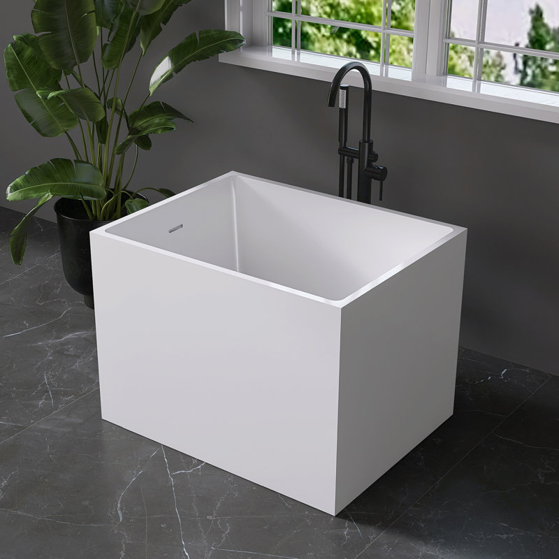 Baignoire de trempage autoportante en acrylique 35 po x 28 po avec siège