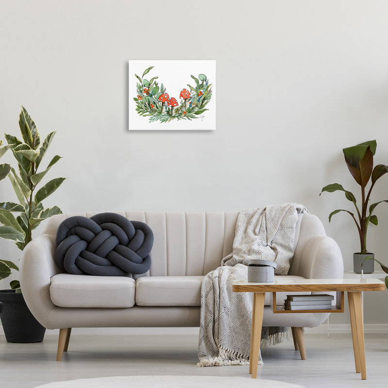 Art mural sur toile Mushroom and Greens par Alexandria Gilbert Kincaid, H 16 po x l 20 po