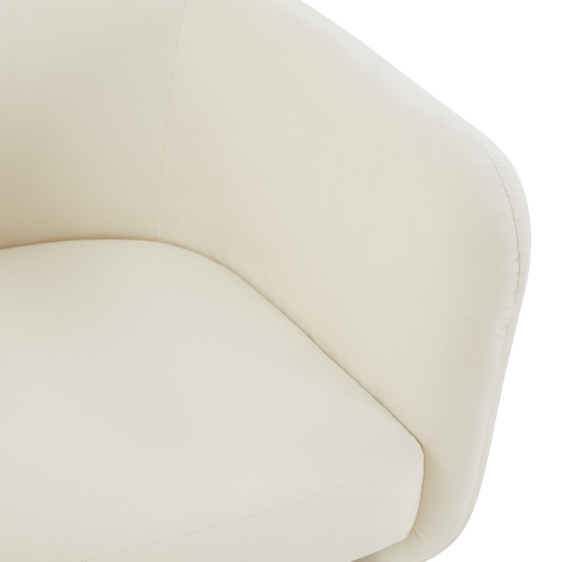 Fauteuil d'appoint en velours Alexandro, Velours crème