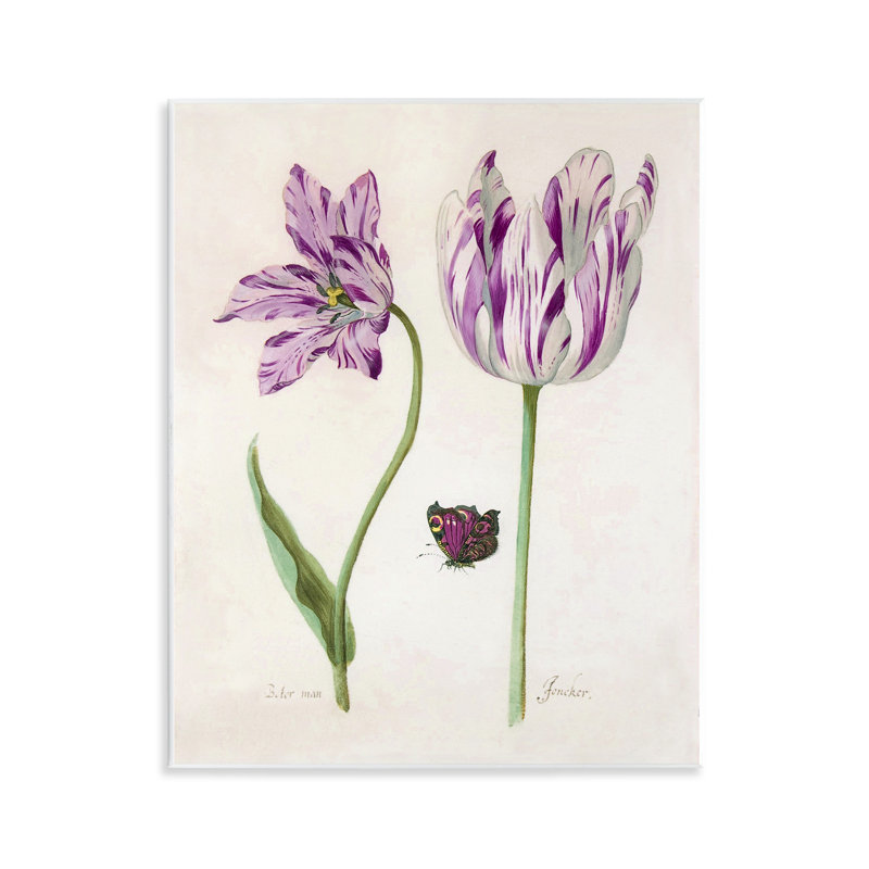 Two Tulips Purple Flowers Wall Plaque, design by Jacob Marell