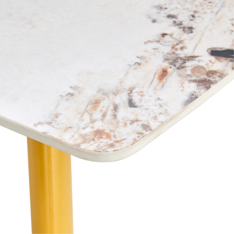 Shand Sintered Stone Dining Table, White/Gray, 30"H x 62.2"W x 34.6"L