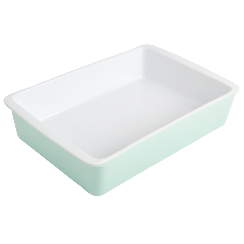 Martha Stewart 1 Qt. Stoneware Rectangular Baker, Mint