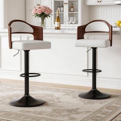 Tabourets de bar réglables à hauteur de comptoir avec repose-pieds (ensemble de 2)