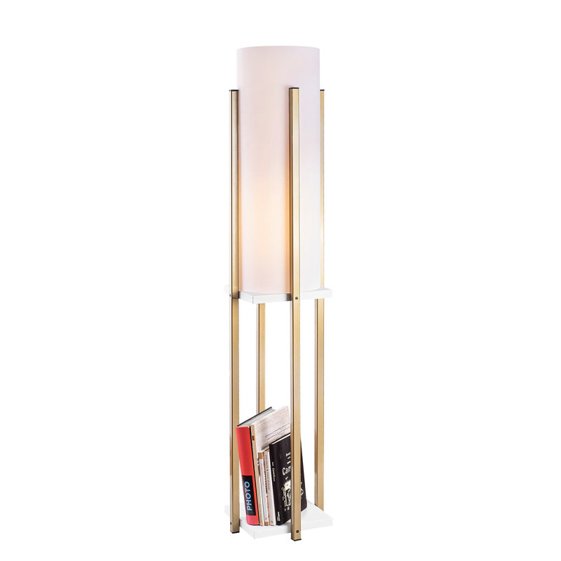 Lampe sur pied colonne 9,83 "Cawe, Blanc, Blanc