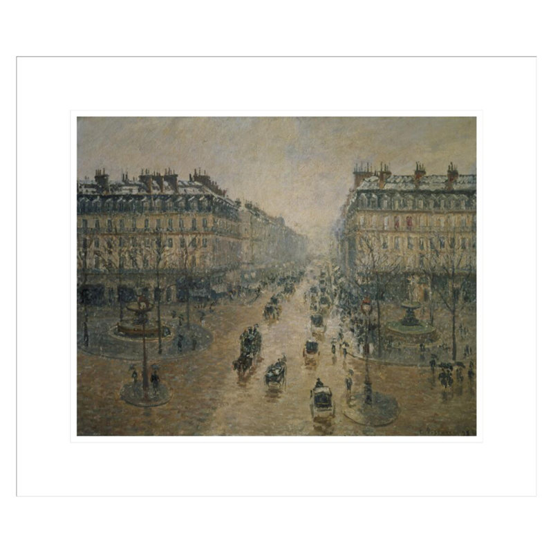 Avenue de l'Opéra de Paris par Camille Pissarro, impression giclée sur cadre, H 17,75 po x l 20,76 po