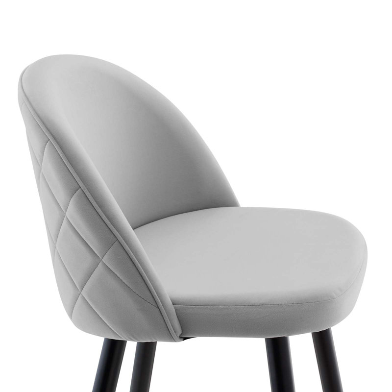 Cordial Performance Velvet Bar Stools - Set of 2, Light Grey Velvet