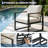 4-Piece Outdoor Patio Conversation Set with Coffee Table, Metal Frame with Washable Thick Cushions, Weather-Resistant Seating for Garden, Deck or Backyard-1740282089