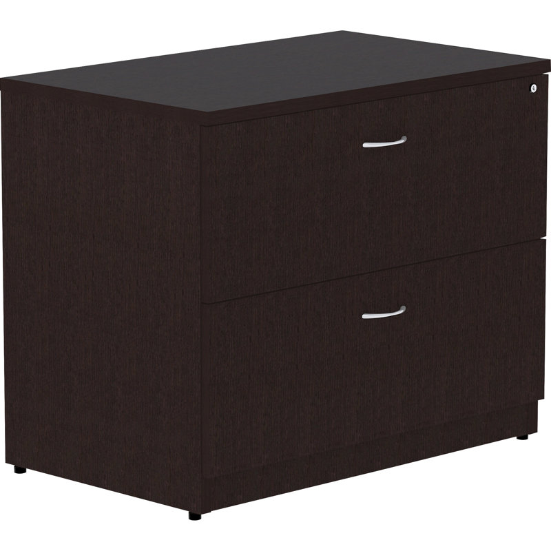 Espresso Laminate Lockable 2-Drawer Lateral File Cabinet