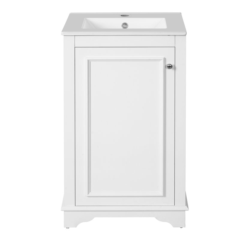 Meuble-lavabo de 20 po avec lavabo en céramique, Blanc