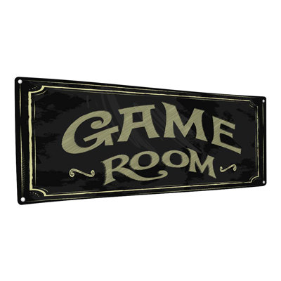 Game Room Chalkboard Style Metal Sign