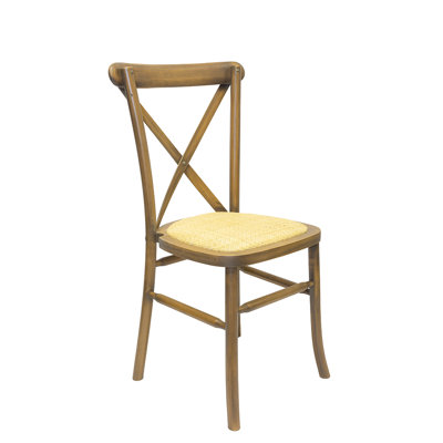 Babb 43 cm H Solid Wood Cross Back Stackable Side Chair