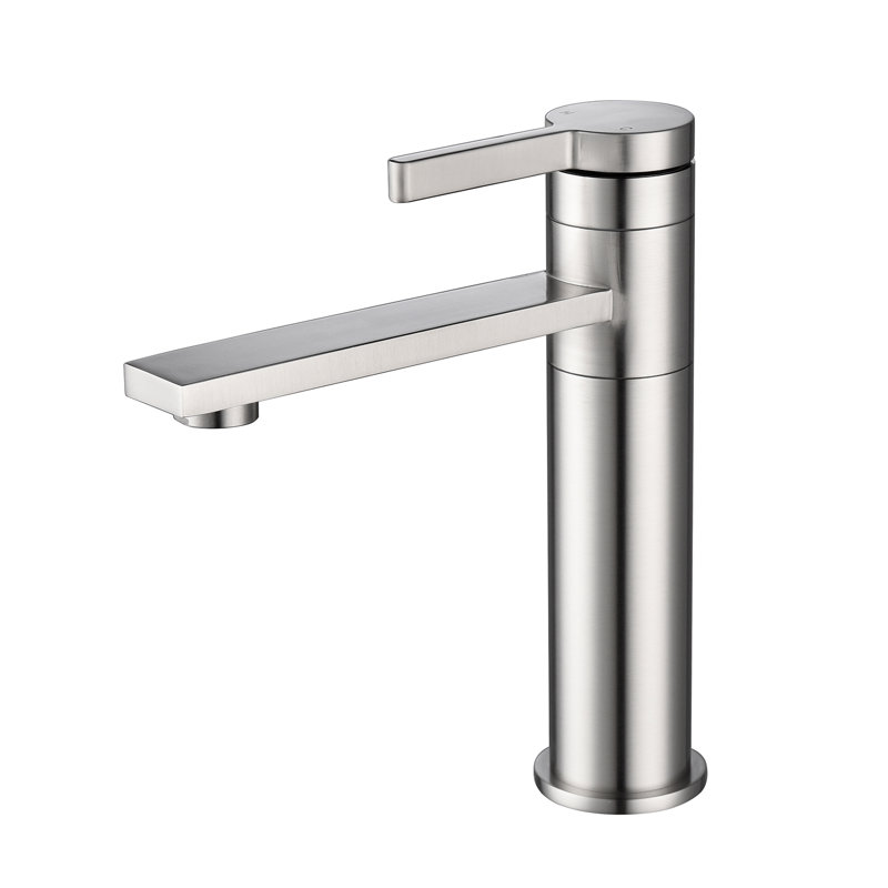 Robinet de lavabo de salle de bain monotrou pivotant à poignée simple