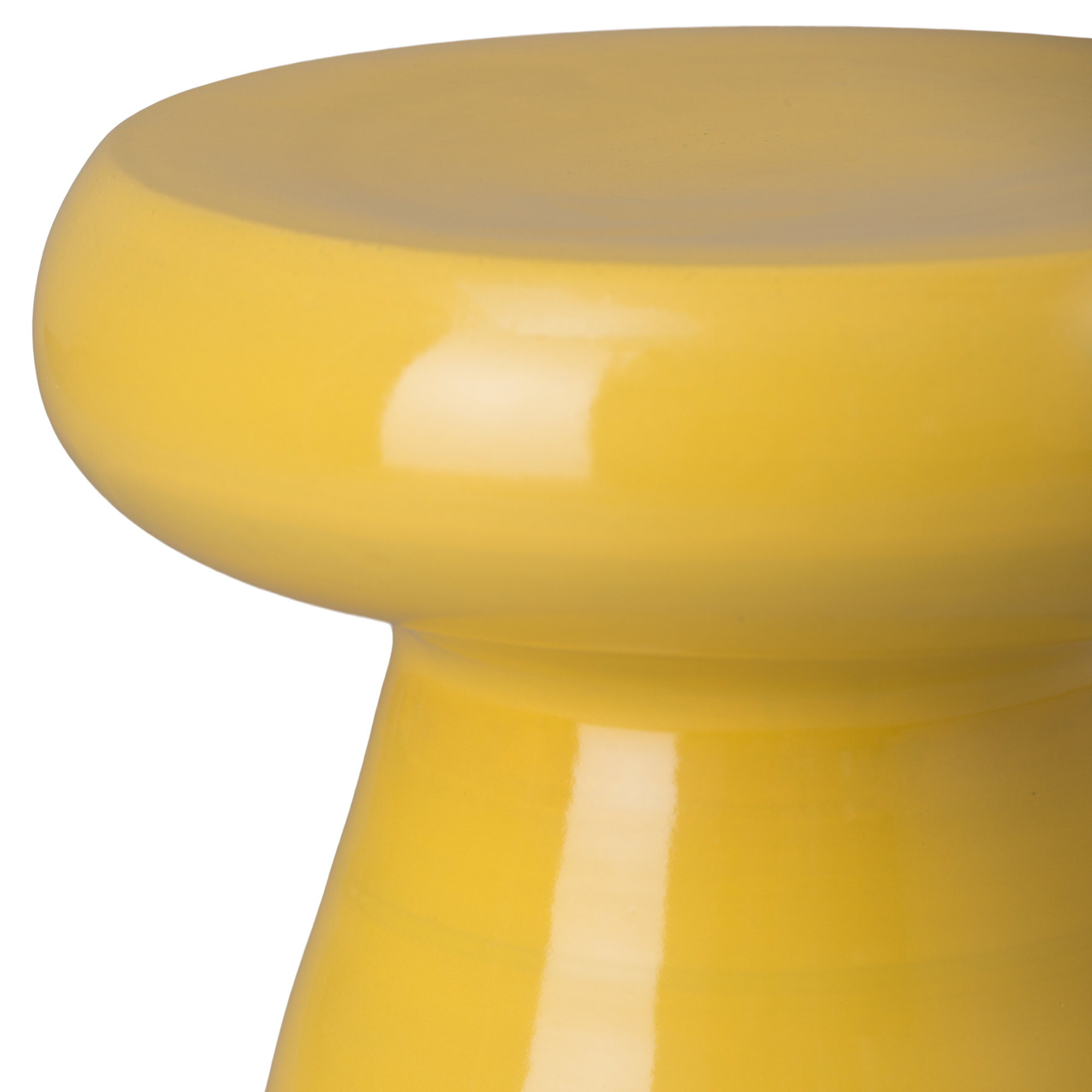Abra Ceramic Accent Stool, Mustard Yellow