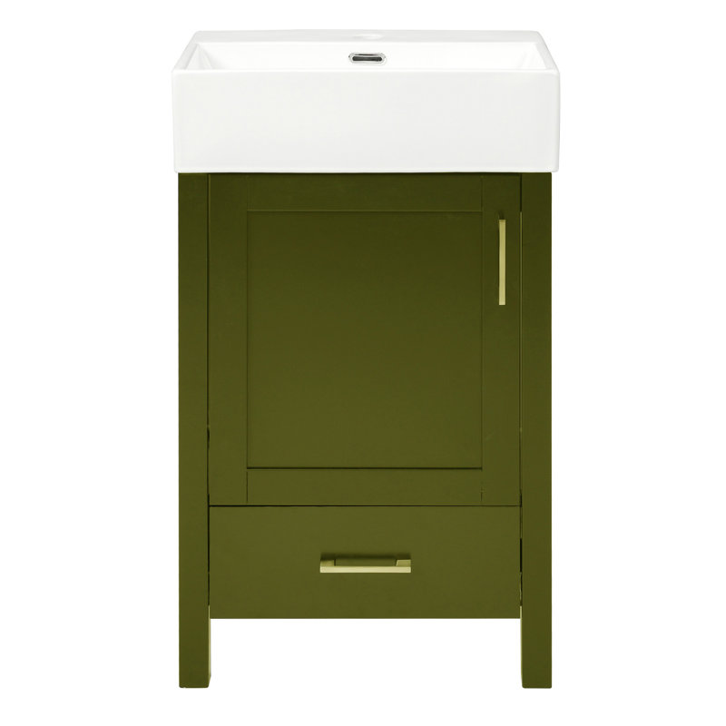 Meuble-lavabo 20,3 po avec comptoir en céramique, Noir