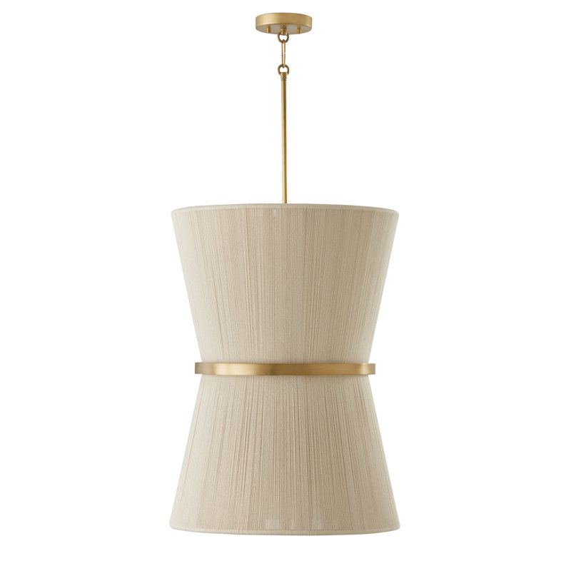 Cecilia 6 - Light Unique/Statement Pendant, Bleached Natural Rope