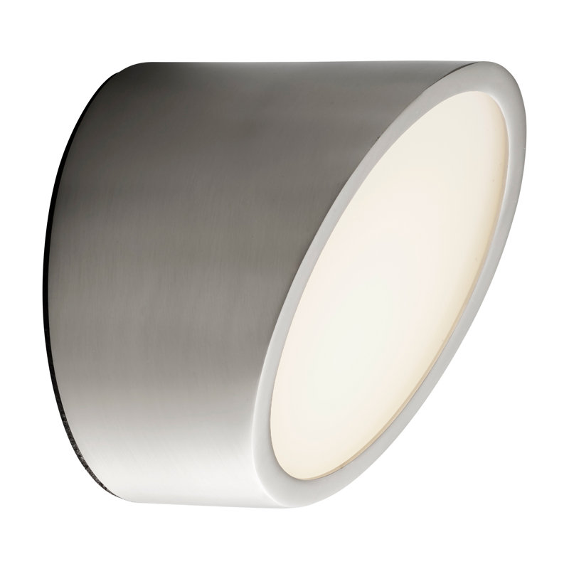 Angeville Steel LED Armed Sconce, Satin Nickel