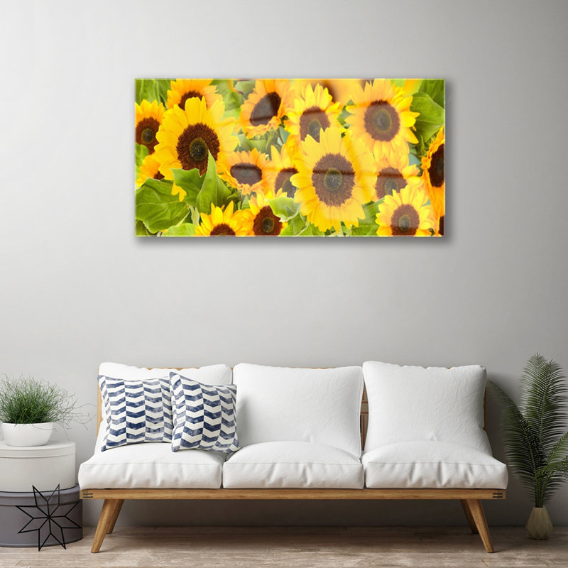 Floral Sunflowers - Unframed Photograph on Glass