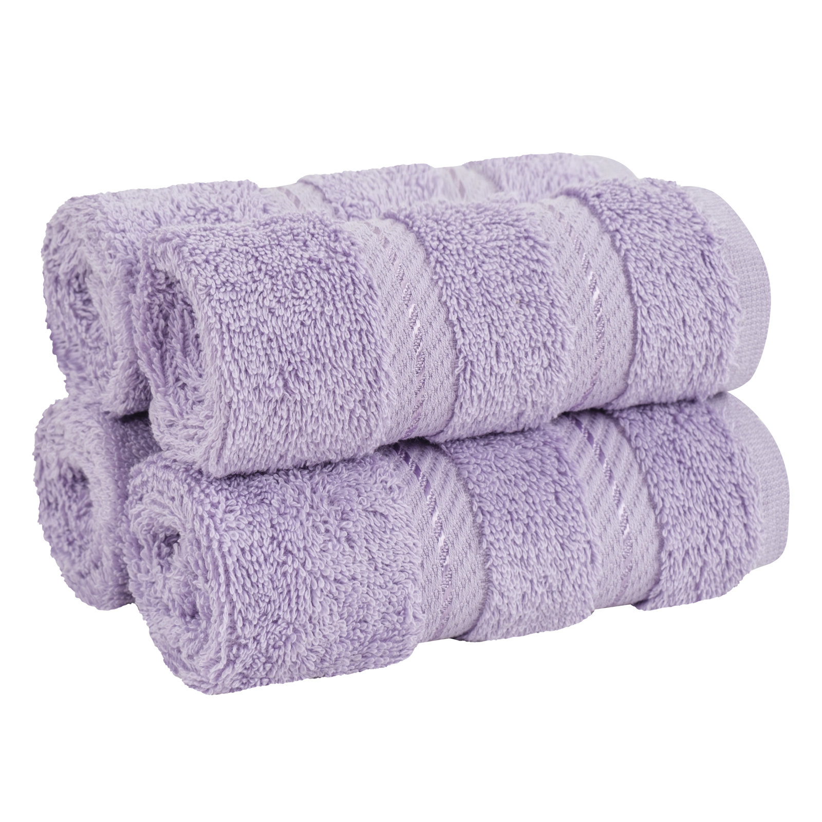 Darcelle 100% Cotton 4-Piece Turkish Washcloth Set, Lilac