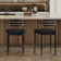 Upholstered Counter Stool with Metal Frame