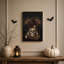 Art mural sur toile Halloween crâne avec fleurs et champignons-83428903