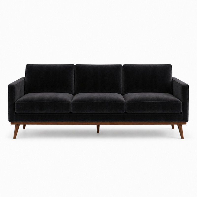 Shiny Solid Velvet | Gian Fabric, Black