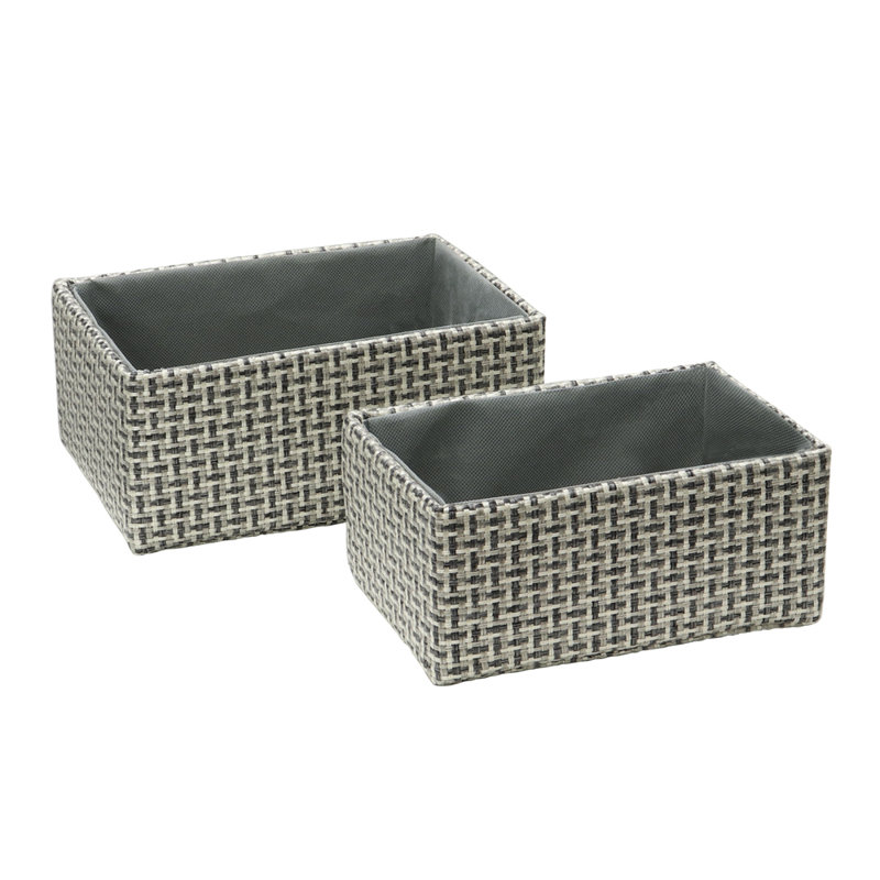 JVL Fabric Decorative Basket, Grey