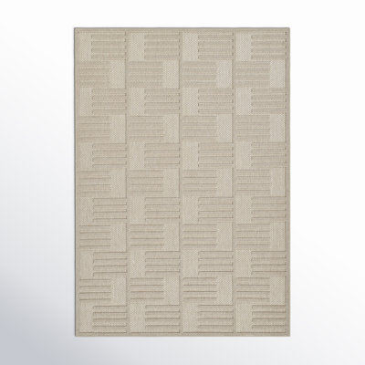 Trilby Beige Geometric Outdoor Rug