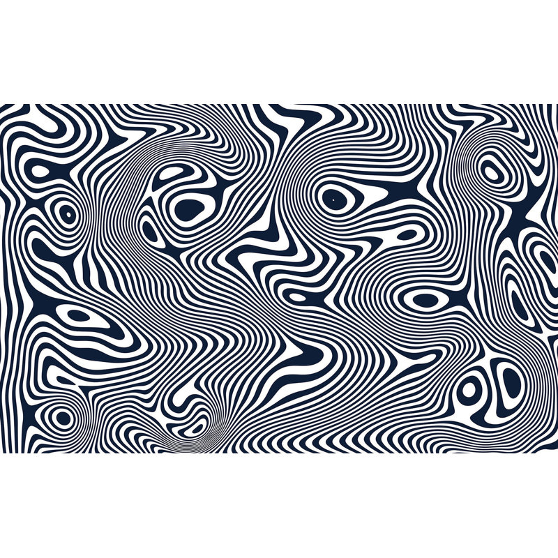 Murale pelez et collez de qualité supérieure - dessin au trait abstrait, L 120 po x l 180 po