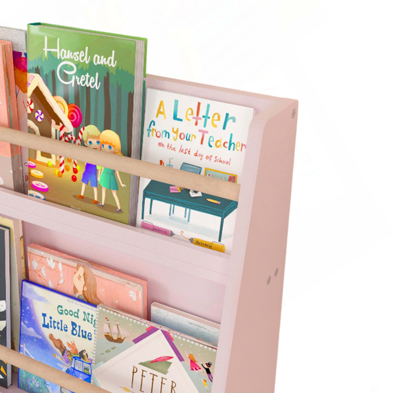 Étagère à livres à 3 niveaux, support à livres pour enfants, aide à garder les chambres, les salles de jeux et les salles de classe organisées, rose